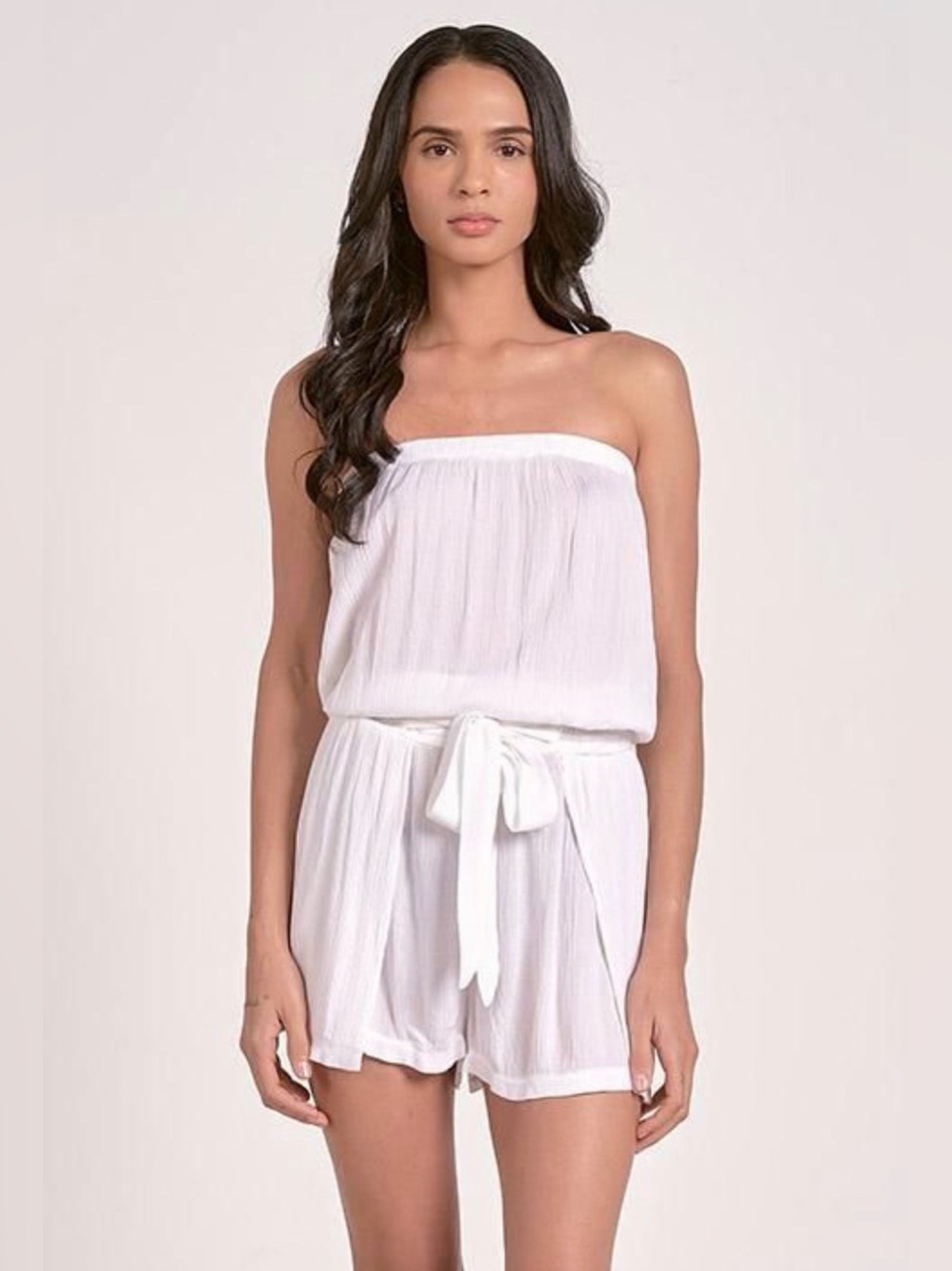 Senses white romper cover up size Small